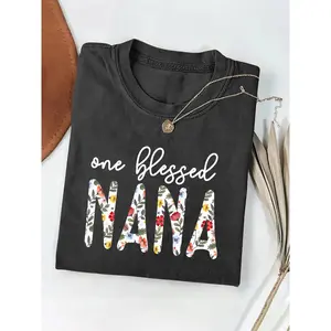Washed NANA Printed T-Shirt| High-Quality Batik Retro Fashion, Popular for Daily Wear, Ideal Holiday Gift for Christmas