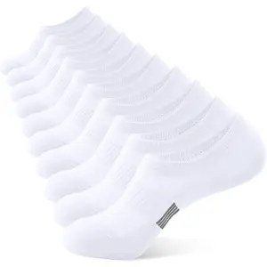Women's No-Show Athletic Socks - Low Cut Non-Slip Cotton (5-Pack, Invisible Fit)