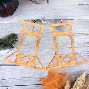 Eat the rich wooden Guillotine earrings
