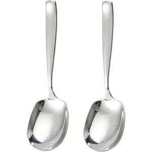 Large Serving Spoons Set of 2 Heavy Duty 316L Stainless Steel Serving Spoon for Buffet Dishwasher Safe 9.5 Inch