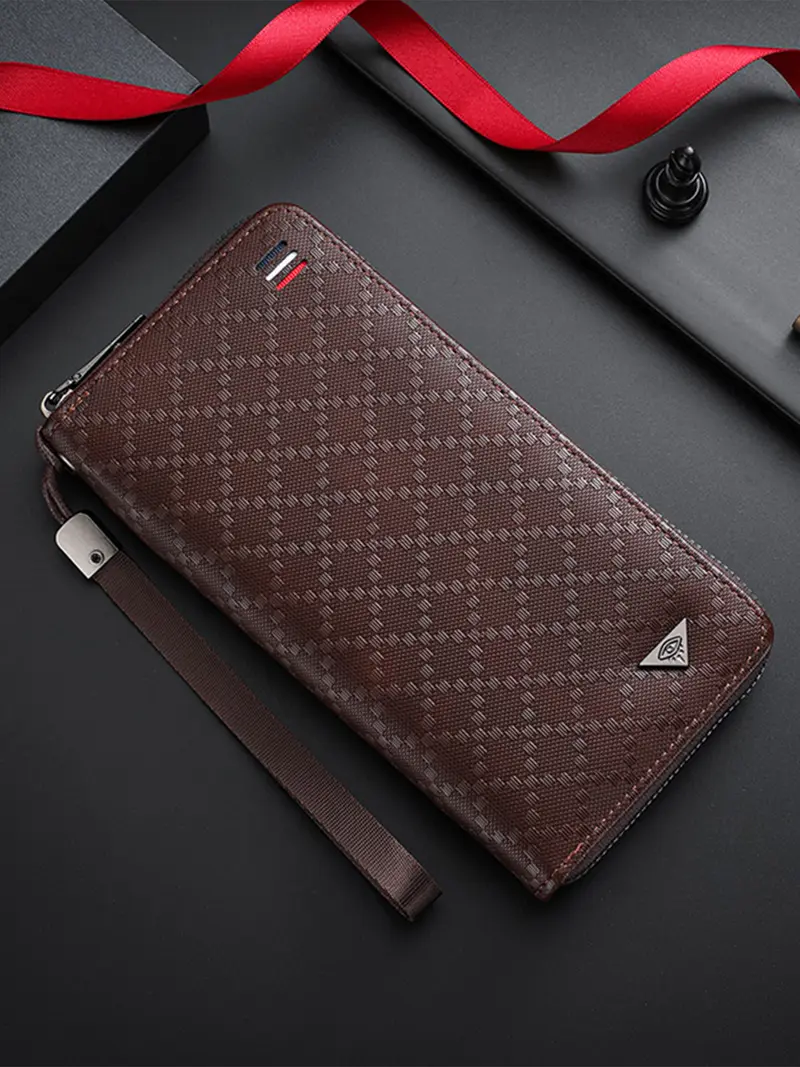 Men's Long Zipper Wallet with Business Card Holder, Perfect for Valentine's Day, Spring Summer Holidays, Travel, Christmas, Graduation Gifts, Durable Fashion Wallet