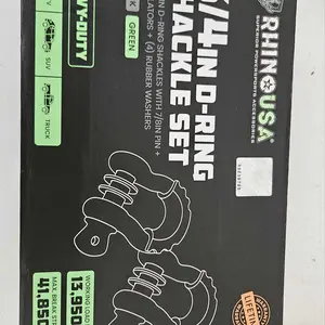 Rhino USA D Ring Shackles (2-Pack) - 41,850lb Break Strength – Heavy Duty 3/4" Clevis Shackle with 7/8 Pin for Towing & Off-Road Use - Pairs with Tow Strap for Vehicle Recovery