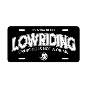 Lowriding License Aluminum Plate Insert Felix Cat Cruising Chevy Ford Car Truck