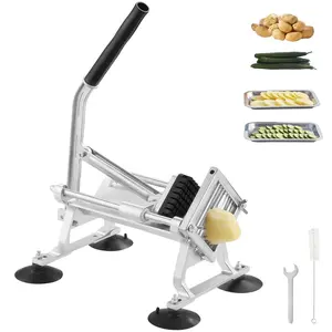 【Summervibes】VEVOR Commercial Vegetable Slicer,  , 3/8 inch Fruit Slicer, Stainless Steel and Aluminum Alloy Vegetable Cutter Slicer Machine, Manual Slicer with Non-slip Feet, for Radishes, Onions, Potatoes, Lemons Kitchen Sturdy
