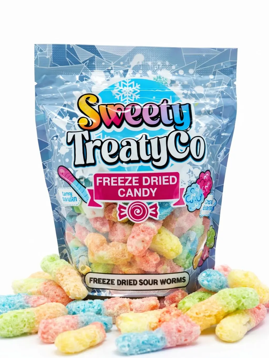 Viral Freeze Dried Sour Worms | Crunchy Freeze Dried Candy | Sweet & Sour TikTok Candy | SweetyTreatyCo