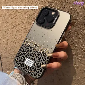 Gradient Gold Foil Leopard Print iPhone Case, Full Protection Anti-Drop Scratch-Resistant, for Apple 17/16/15/14/13/12/11 Pro Max