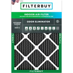 Filterbuy 14x18x1 Air Filter (1-Pack), Pleated MERV 8 Odor Eliminator HVAC AC Furnace Air Filters (Actual Size: 13.50 x 17.50 x 0.75 Inches)