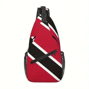 A Versatile Crossbody Chest Bag Featuring The Trinidad And Tobago Flag, Suitable for Hiking And Various Activities. This Foldable Backpack Boasts a Large Capacity And Is Both Fashionable And Durable, Making It Ideal for Shopping, Work
