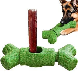KADTC 2 in 1 Extra Extra-Large Size Durable Dog Bully Stick Holder And Indestructible Bone Chew Toy for Large Aggressive Chewers Breed Dogs