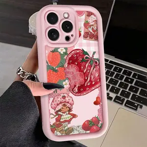 Strawberry Pattern Aesthetic Tpu Anti-Drop Full Cover Protective Case for Apple iPhone 6/7/8/x/XS/XR/XS Max/11/12/13/14/15/16/17 Pro Max
