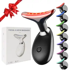7 Colours Rechargeable Face and Neck Massager, Neck Beauty Instrument, Facial Beauty Massagers, Personal Care Portable Home Beauty Instrument Neck Massager, Gift for girls,Holiday Gift