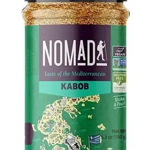 NOMAD |Kabob Seasoning  | Flavors of the Mediterranean | Savory & Spicy | Notes of Onion, Black Pepper, and Garlic | 4.7Oz bottle