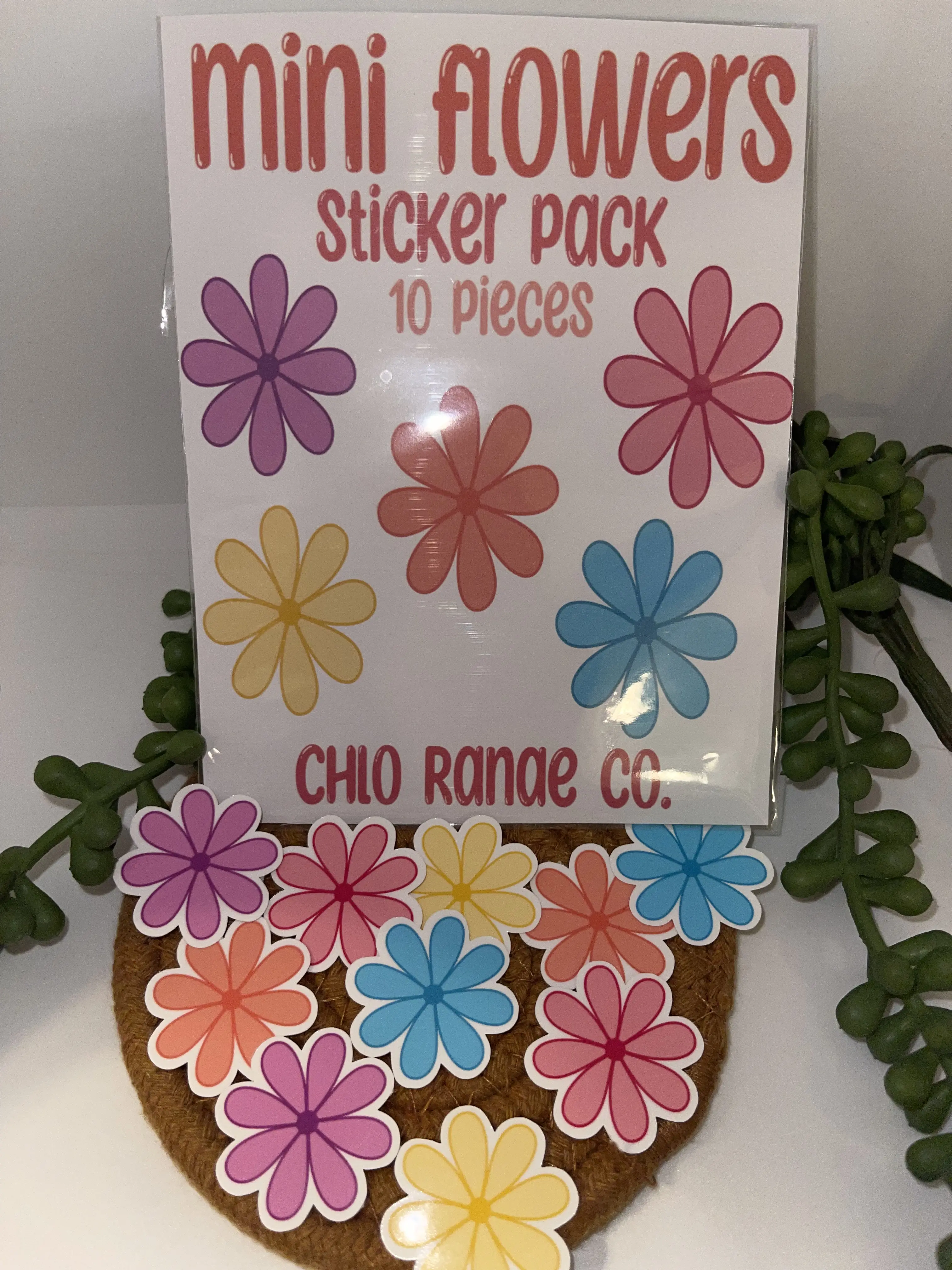 Mini Flowers Sticker Pack 10 Pieces