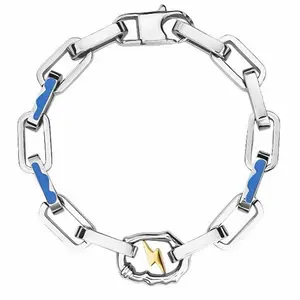 Premium Titanium Steel Men's Bracelet Silver-Green Colorway Non-Fading Hip Hop Fashion Accessory Elegant Minimalist Bangle Trendy Stack Bangle Boychainbracelet Faith Wear Jewelry