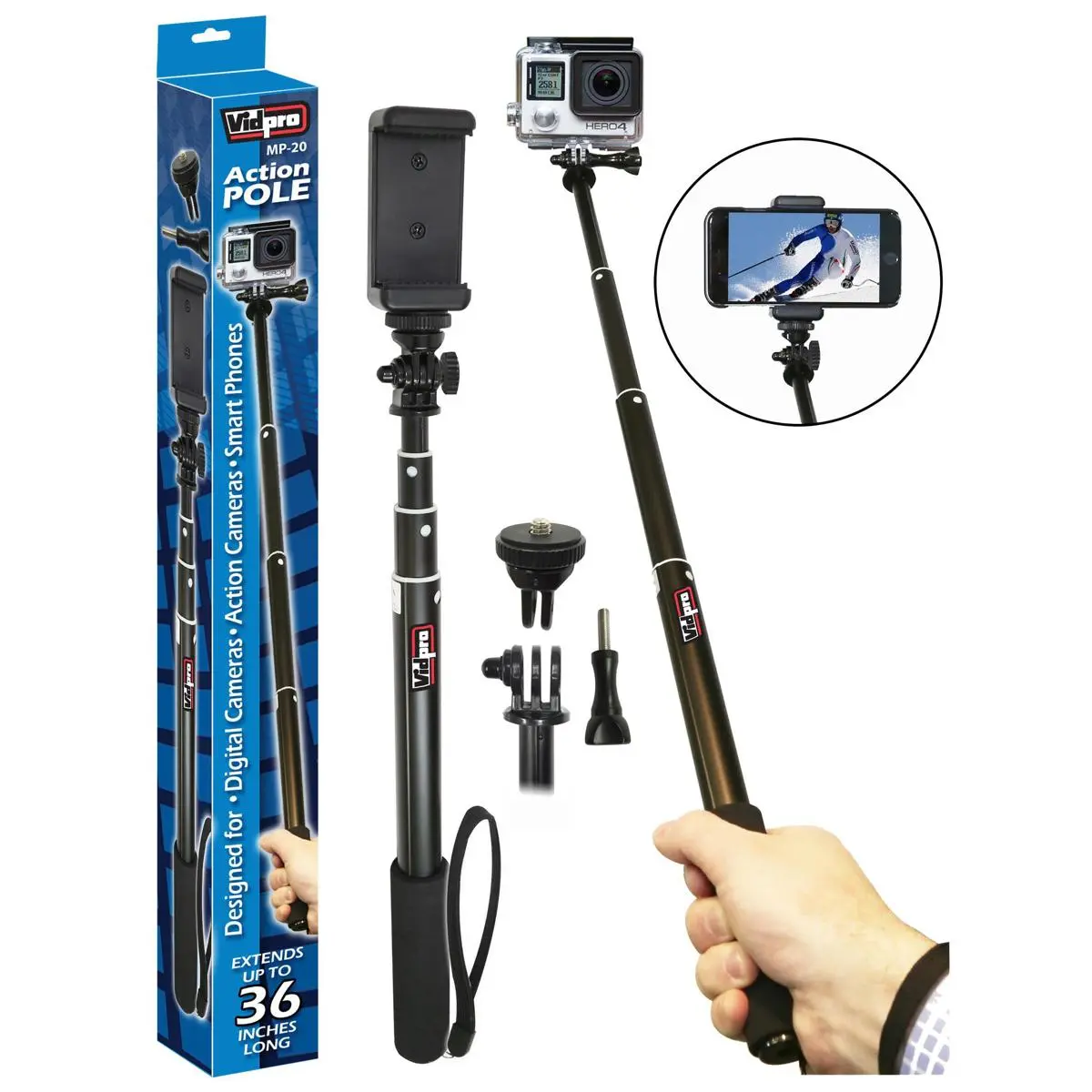 VidPro MP-20 Action Pole for GoPro, Digital Cameras & DSLRs