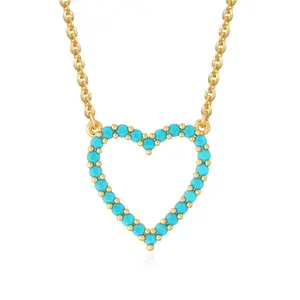 Fettero Heart Gold-plated Necklace for Women:  Gold-color Open Heart Pendant Non-Tarnish Simple Dainty Gold-design Necklace for Women Trendy Jewelry Gifts for Women