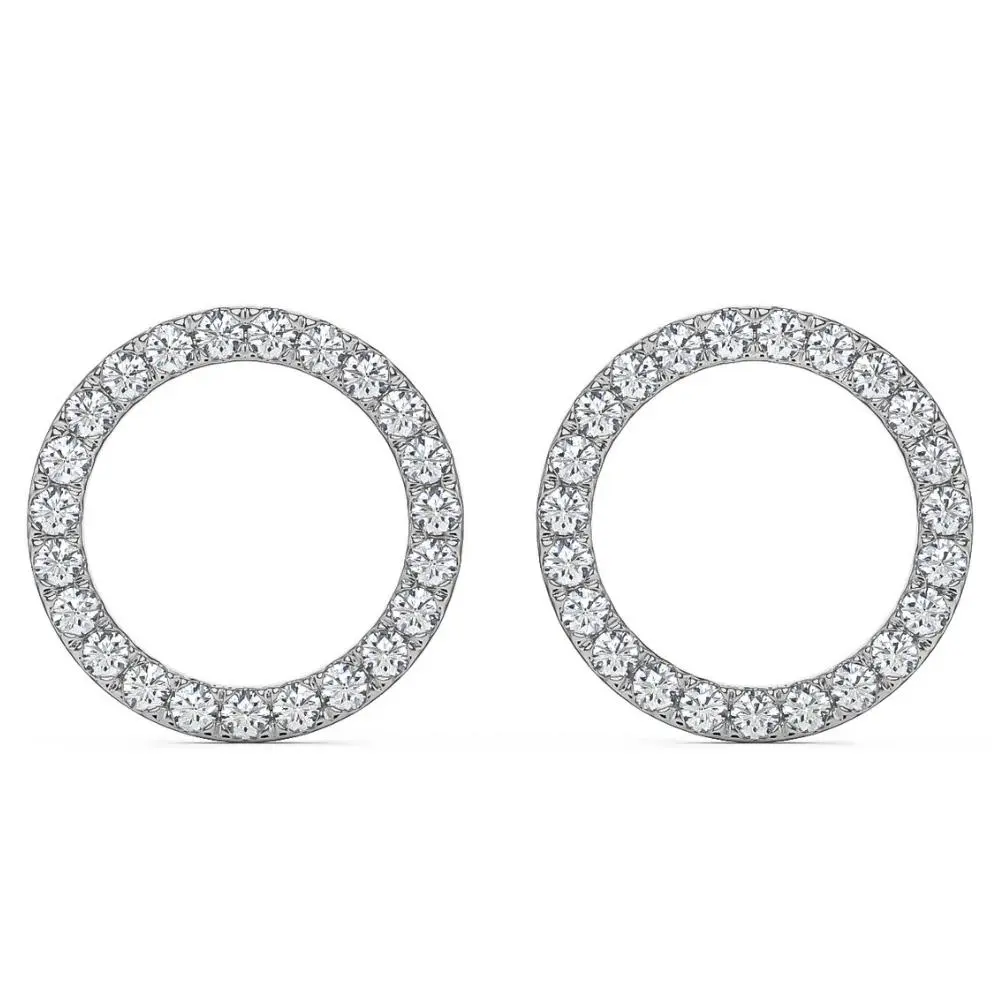 1/4Ct Circle Diamond Earrings in White, Yellow, or Rose Gold Lab Grown