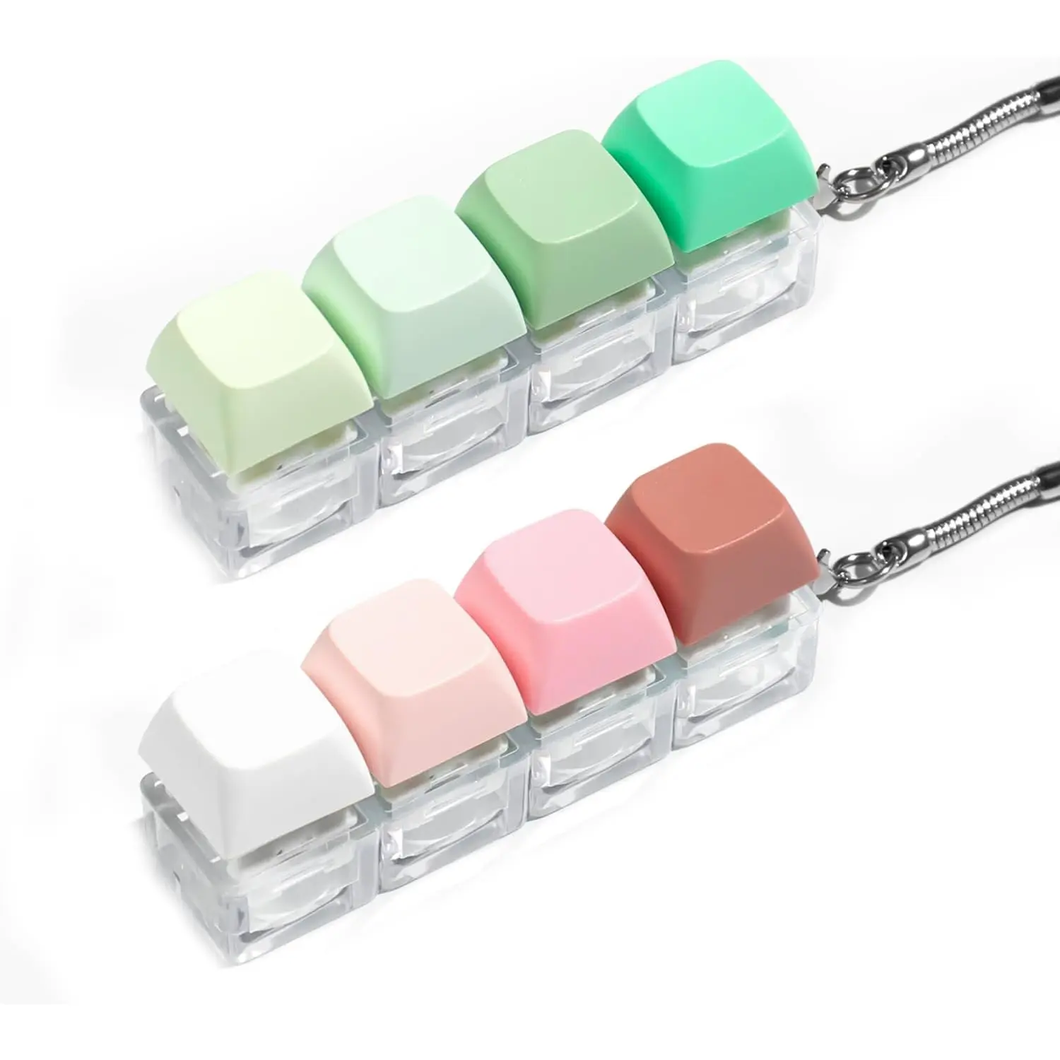 Keyboard Fidget Toy Set, 2-Piece Fidget Keyboard Keychain & Clicker, Ideal for Stress Relief Fidgeting, Portable Design, Perfect Gift Option, Anxiety Fidgets, Stress Relief Gadget, Stress Relief Tools