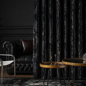 Marble Pattern Black, 1 Count Retro Style Thickened Curtain, Household Textiles for Home Living Room Bedroom Decor, Home Decoration Curtain