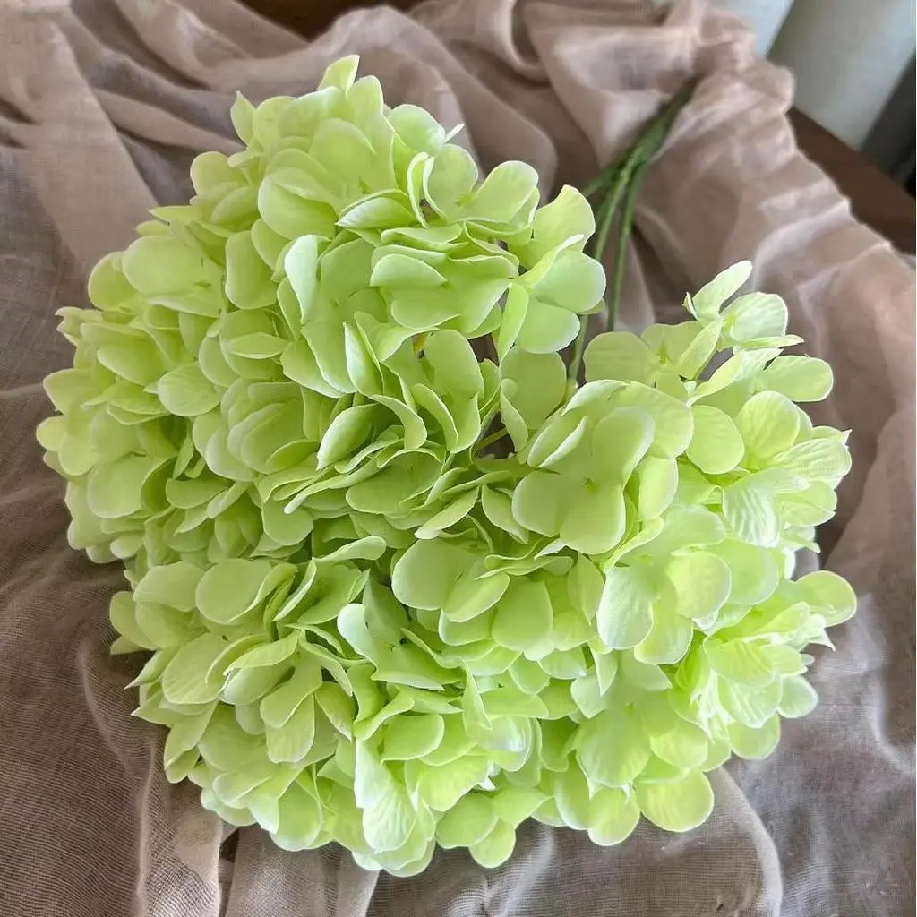 5-Head Artificial Hydrangea Flowers, Faux Hydrangea, Handheld Bouquet Home Decor, Wedding Decoration, Living Room Table Centerpiece, Photography Props
