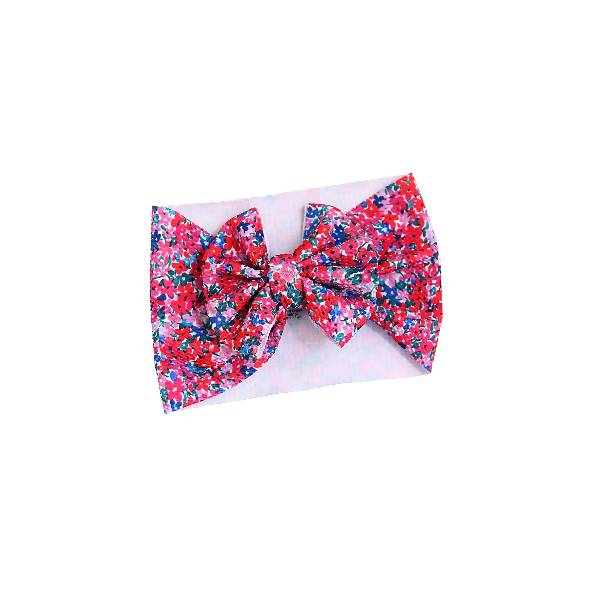 Juliette HEADWRAP Soft Bullet Fabric Valentine's Day Floral Bow for Babies 6 Months & Up - Pre-Tied & Stretchy - Perfect Baby Accessory