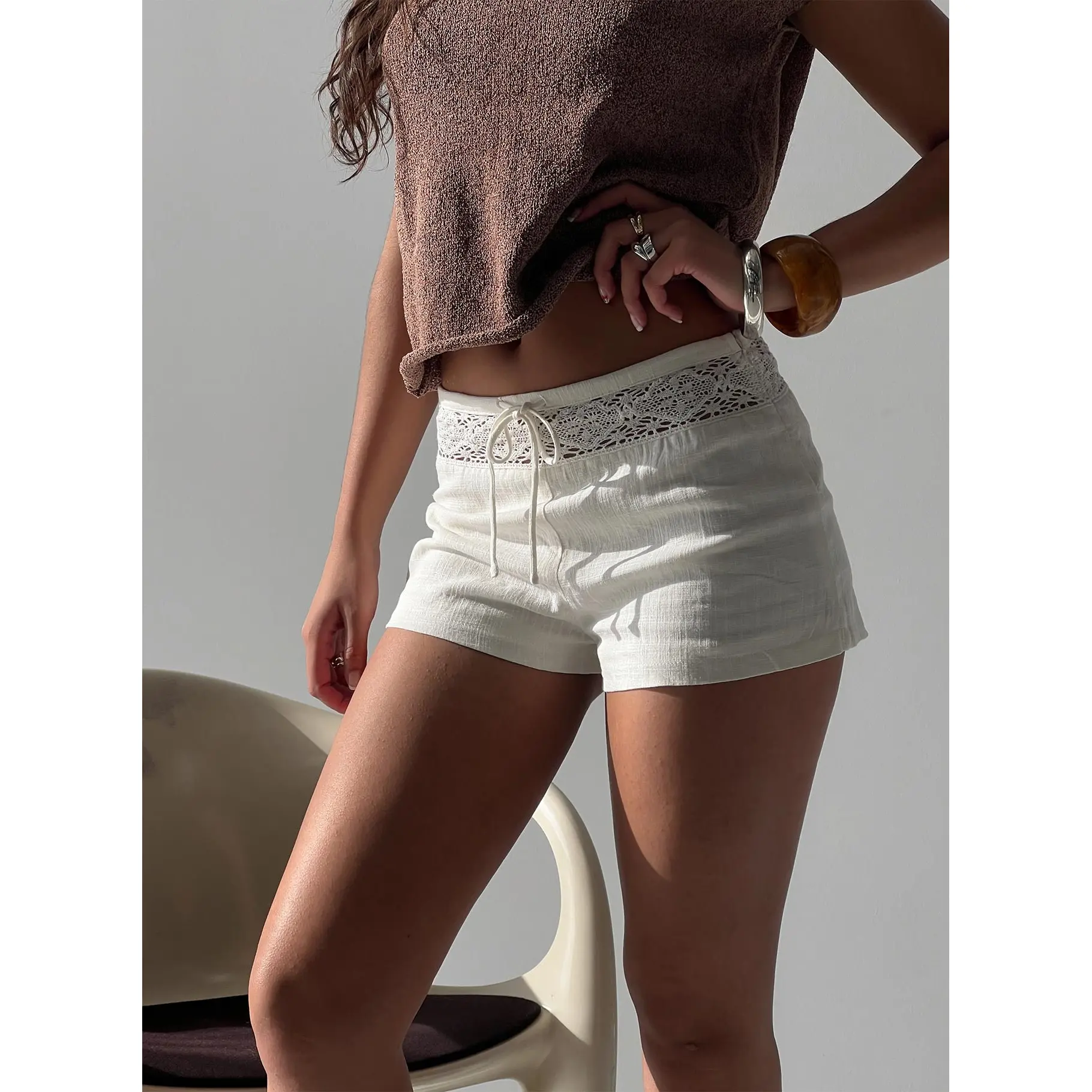 Chelisa Crochet Shorts White