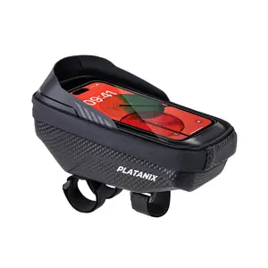 PLATANIX 1L Hard Shell Bicycle Stem Bag Touchscreen Phone Holder Water-Resistant Bike Front Frame Bag for MTB Road Bike