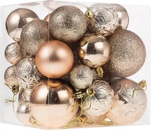 Christmas Ornaments for Xmas Trees,Champagne Shatterproof Christmas Ball Ornaments