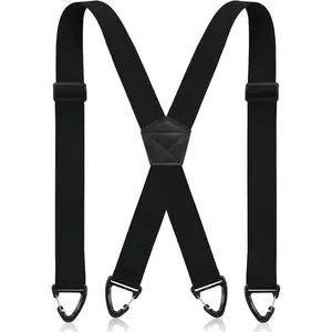 X Back Hidden Suspender 1.5 Inches Under Clothing Heavy Duty Work Suspenders for Men Women