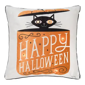 C&F Home Festive Fright Cat LED Pillow