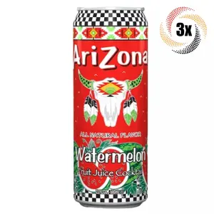 3x Cans Arizona Watermelon Flavor Fruit Juice Cocktail | 23oz | All Natural
