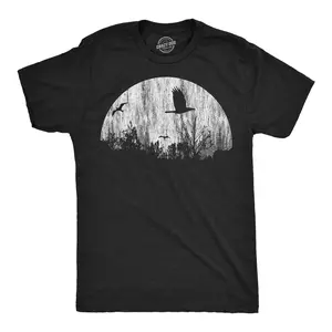 Mens Funny T Shirts Moon Birds Creepy Graphic Tee for Men Mens Funny T Shirts Cool Vintage Fashion T-Shirt Gift Classic Menswear Funny Animal Short Sleeve Novelty Tees for Guys Black -