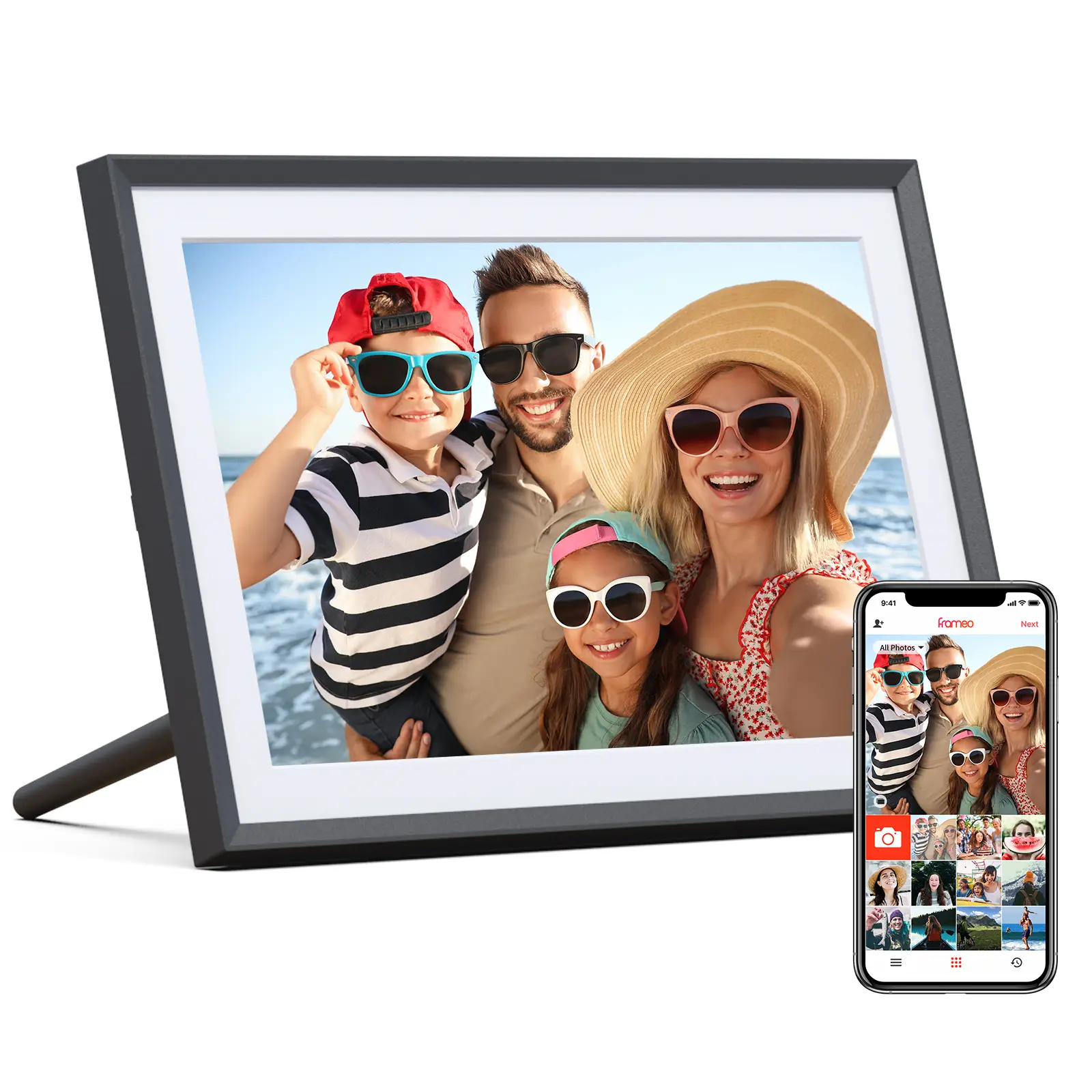 ARZOPA WiFi Digital Photo Frame 10.1 Inch IPS Touchscreen Electronic Photo Frame with 32GB Frameo Digital Picture Frames Share Photos Videos Music Cal