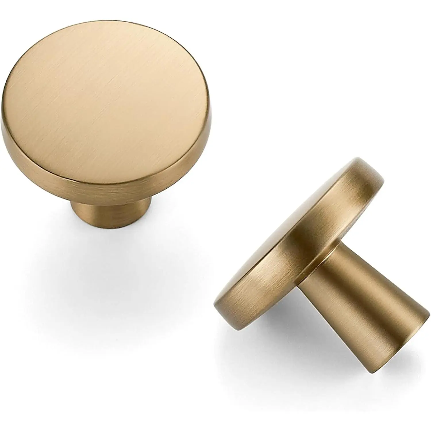 10 Pack Champagne Bronze Cabinet Knobs Zinc Round Knobs for Kitchen, Bathroom, Closet, and Dresser