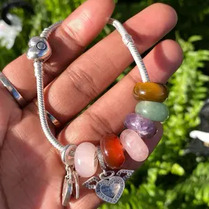 Crystal Charm Beads - Genuine Stone Spacer for Pandora Bracelet Crystal Charm Beads - Genuine Stone Spacer for Pandora Bracelet