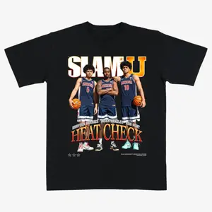 Arizona Basketball "Heat Check" Slam T-Shirt – Brayden Burries, Jaden Bradley & Koa Peat Graphic Tee, Essential Apparel for Wildcats Fans