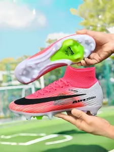 Men's High-Top Football Shoes with Long Studs, Ideal for Grass Training and Matches, Suitable for Boys, Girls, Students, Adults