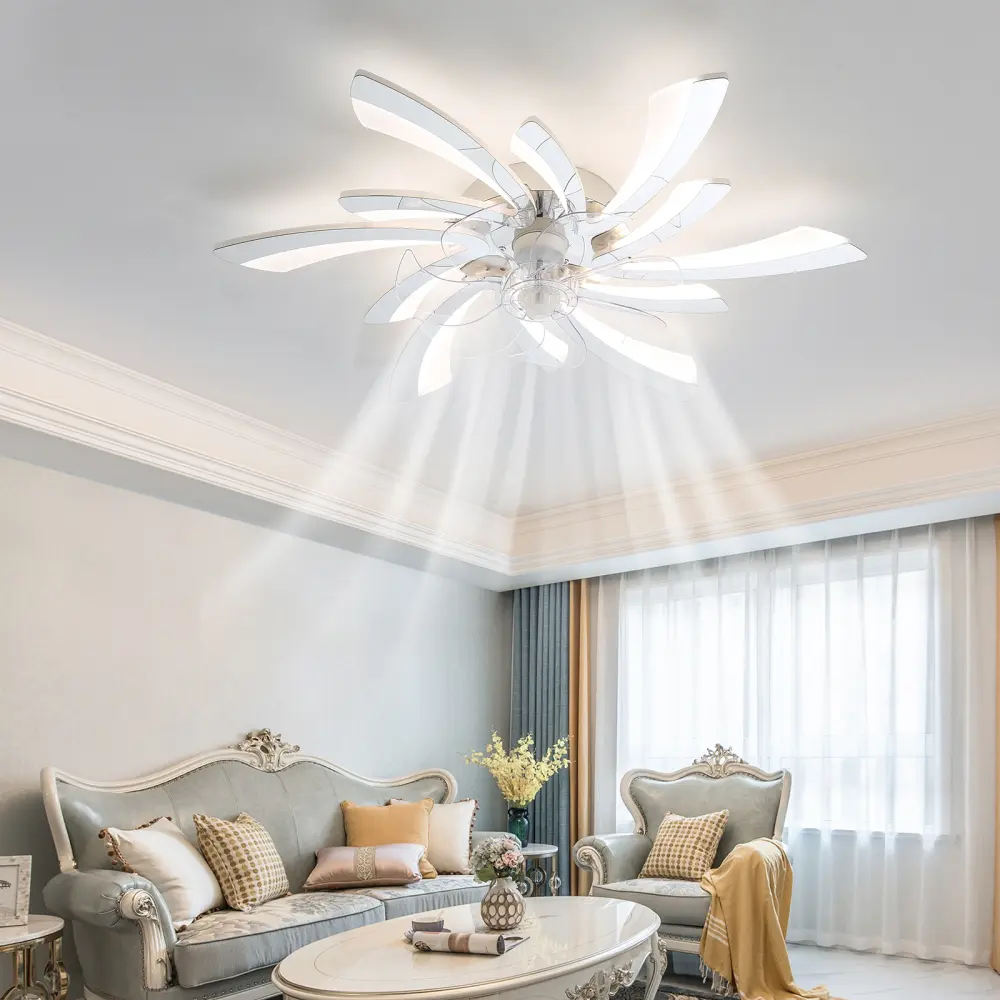 30.7In Stainless Steel & Copper Ceiling Fan with Lights, Hand-Held Remote Control, 3 Color Temperatures, 6-Gear Wind Speed for Dining Rooms