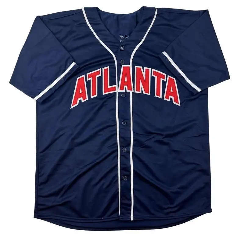 Ronald Acuña Jr. Atlanta Baseball Unisex Baseball Jersey, Navy & Red #13 Autographed Design, Perfect Collector’s Gift for Sports Fans