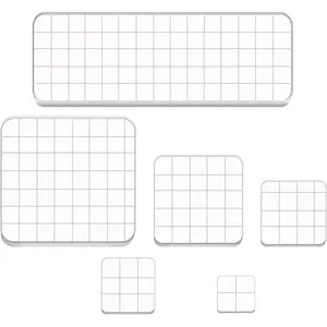 6 Pieces Acrylic Clear Stamp Blocks Tools with Grid Lines for Scrapbooking Crafts Making