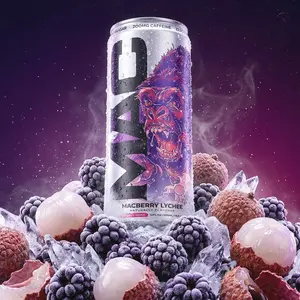MAC Energy Macberry Lychee - Caffeinated Energy Drinks - 12 Pack