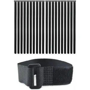 20 Pack (12 x 1 Inch)  Fastening  Ties and  Straps,Adjustable Multi-Purpose Hook and Loop Straps Nylon  Ties Organizer Fastener Management Wire Straps