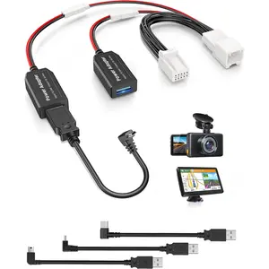 Dash Cam Power Adapter,(10P Type C)Fit Chrysler,Dodge Ram 1500/2500/3500,Jeep Cherokee/Grand Cherokee/Compass/Wagoneer,Connect Auto-Dimming Rearview Mirror,Power Adapter Cable for Dashcam Camera
