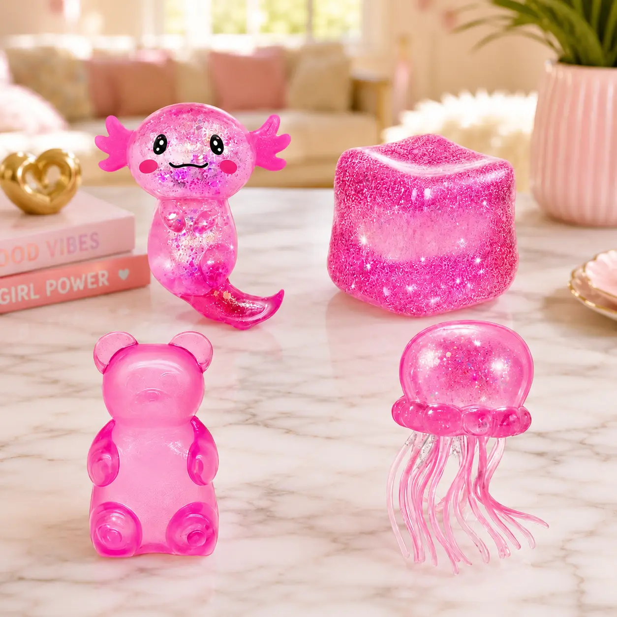 Taba Squishy 4 Pack Cute Squishy Toys, Slow Rising & Fast Rebound Stress Relief Toys, Soft Sensory Fidget Toys for Kids, Teens & Adults, Birthday Party Favors, Teacher Gifts & Father's Day Gifts