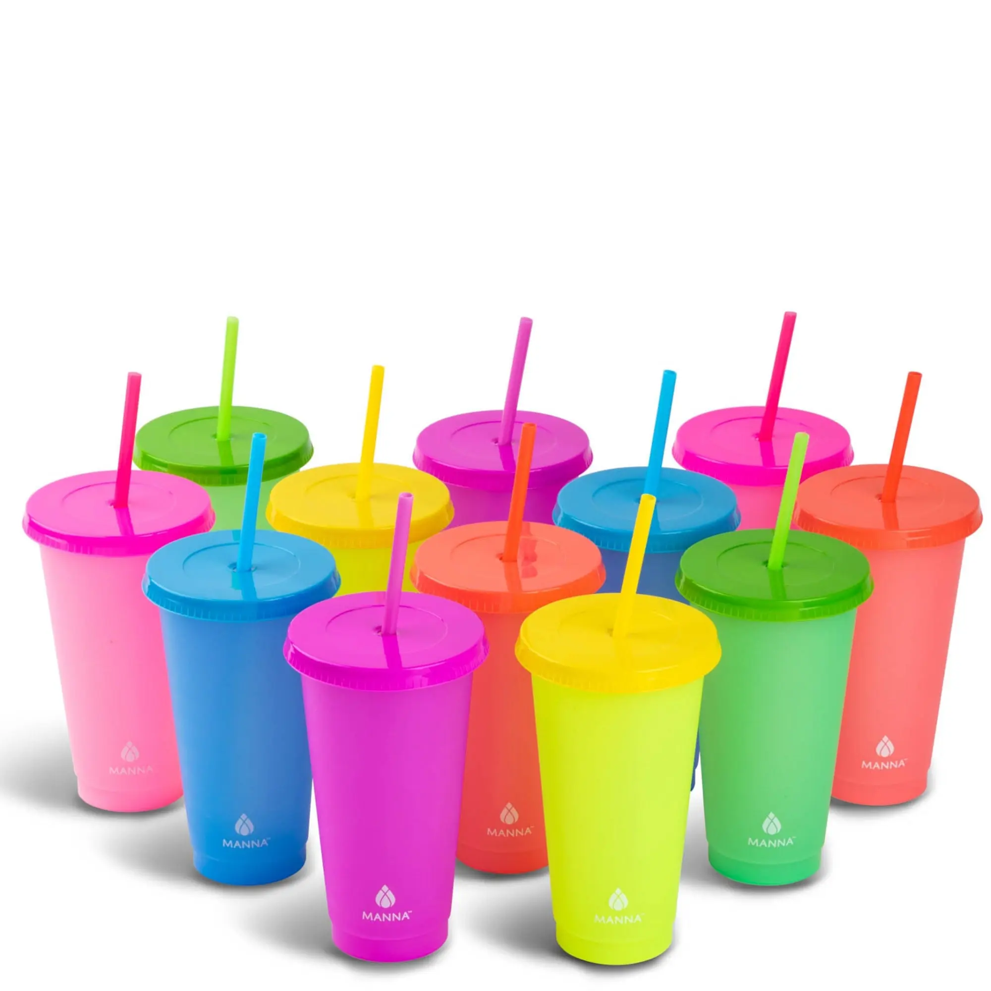 24-Piece Reusable 24oz Color-Changing Tumbler Set, Washable Kitchen Drinkware Party-Ready Set