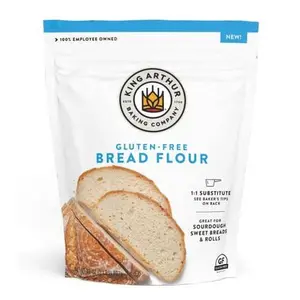 King Arthur Gluten Free Bread Flour: 1:1 Replacement for Yeasted Recipes - 2 lbs of Premium GF Flour for Artisan Boules, Bagels, Cinnamon Rolls & Burger Buns - Sorghum & Xanthan Gum