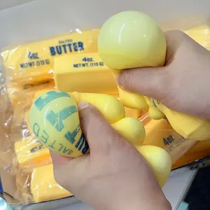 Squish Butter - New Flour Filled NeeDoh Fidget Toy Adults Kids 3+ - Super Soft Memory Foam Feel Stress Relief Sensory Play - Safe Durable Non-Toxic Material