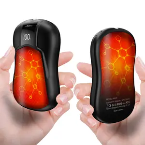 Valentine's Day gift   Dual-sided heating Hand Warmers Rechargeable, with Temp & Battery Display, 3 Heat Levels, Fast Heating, Smart Temp Control, Pocket-Size, Fits in Gloves, Gifts for Women & Men