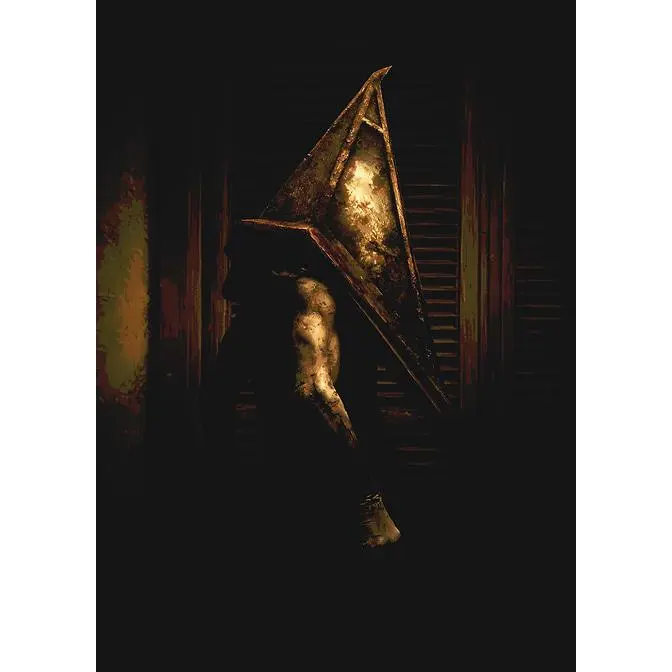 Pyramid Head in Dark Hallway