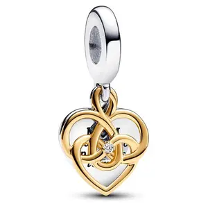 Pandora Lab-grown Diamond Engravable Mum Double Dangle Charm 763237C01